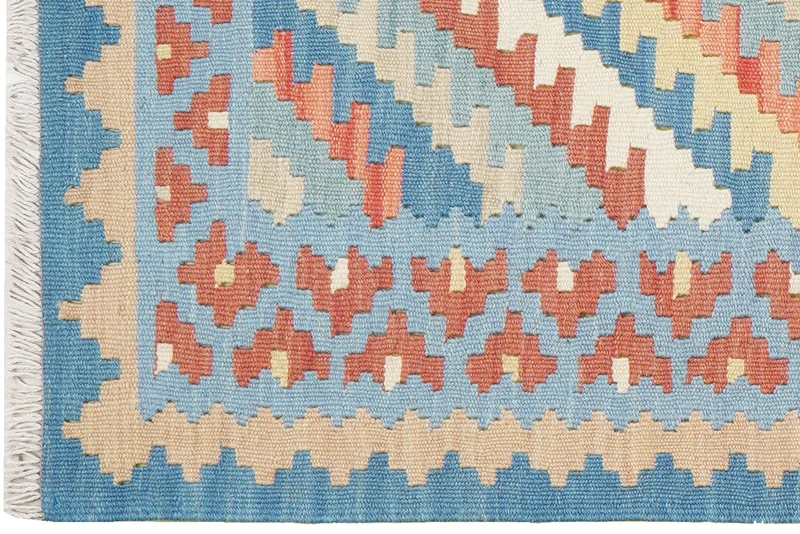Kelim Gashgai · Handgewebt – Blau, 198x82 cm