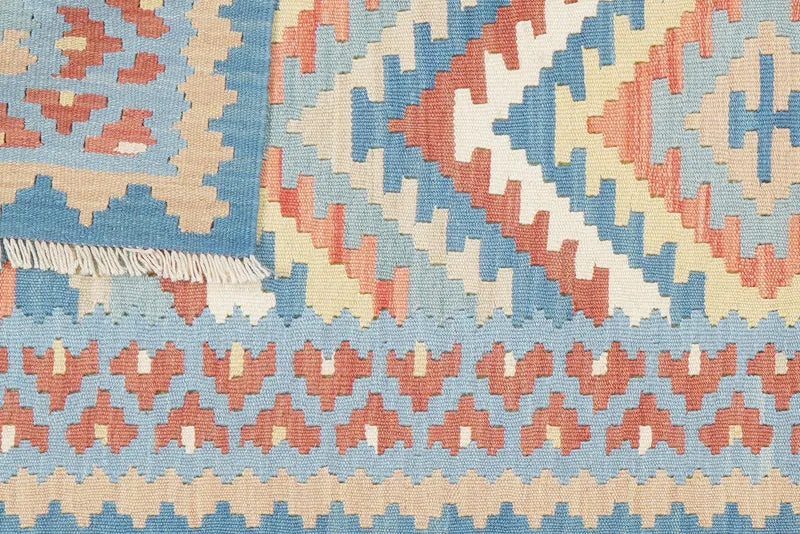 Kelim Gashgai · Handgewebt – Blau, 198x82 cm