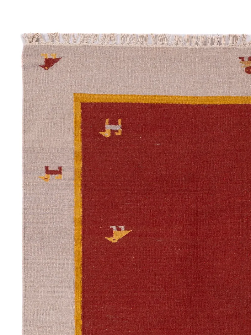 Kelim Modern Teppich 140x200cm - rot