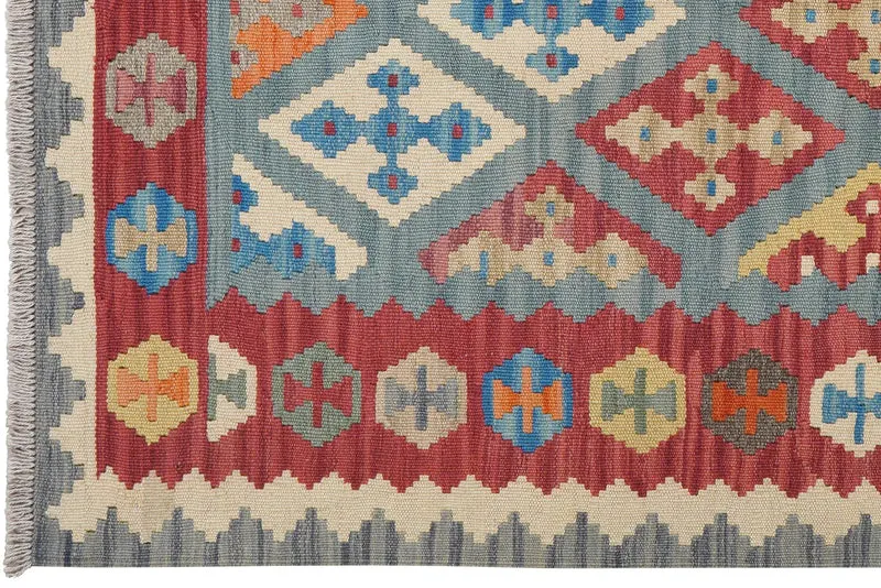 Kelim Gashgai · Handgewebt – Blau, 178x118 cm