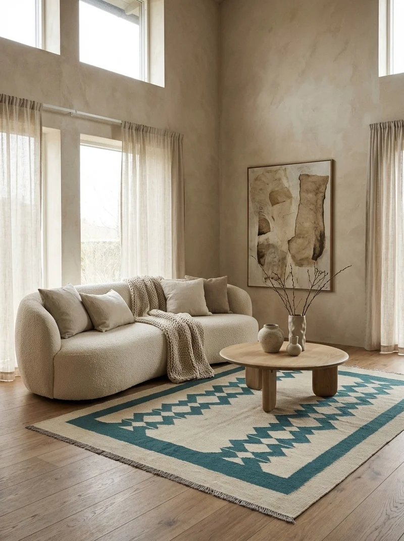 Kelim Gashgai · Handgewebt – Beige, 198x146 cm