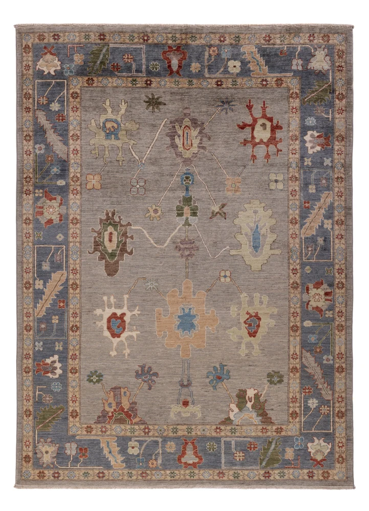 Usak Teppich 170x236cm - Orientteppich - grau