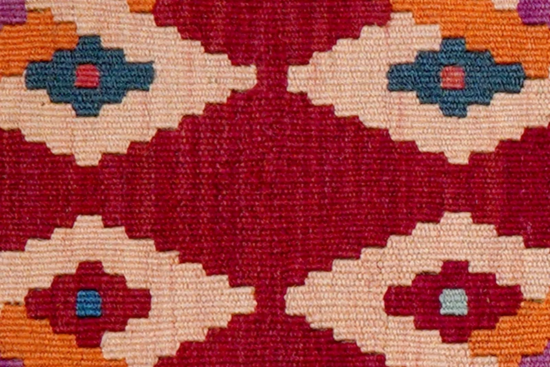 Kelim Gashgai · Handgewebt – Rot, 89x63 cm