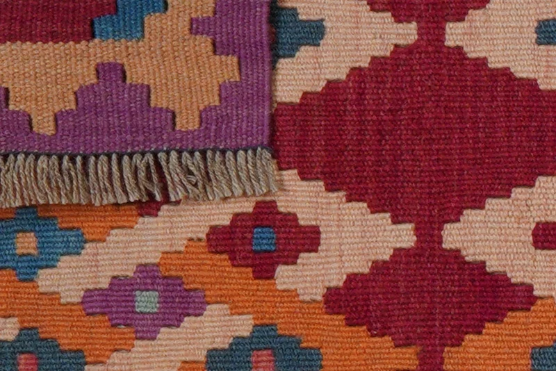 Kelim Gashgai · Handgewebt – Rot, 89x63 cm