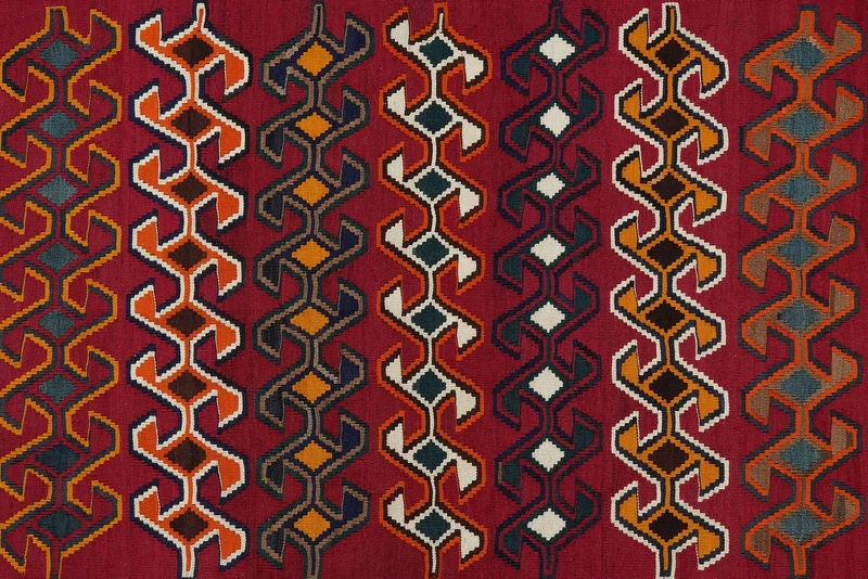 Kelim Gashgai Old · Handgewebt – Rot, 254x163 cm