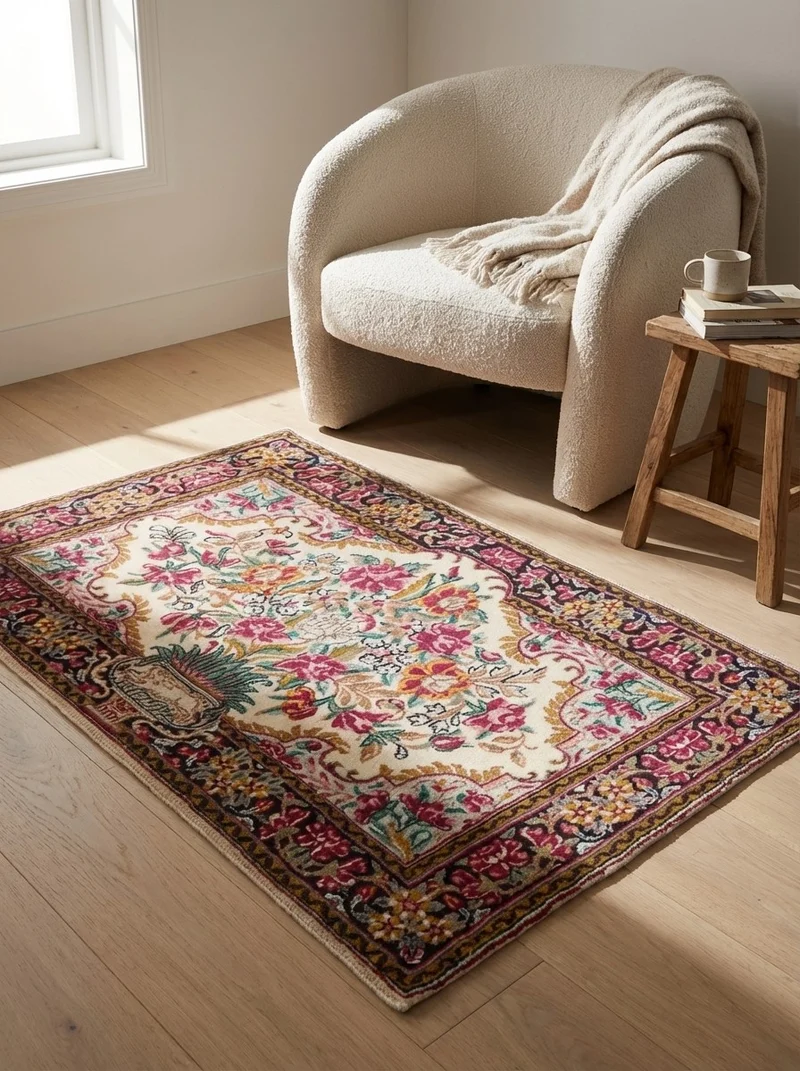 Kirman · Handgeknüpft – Beige, 58x89 cm