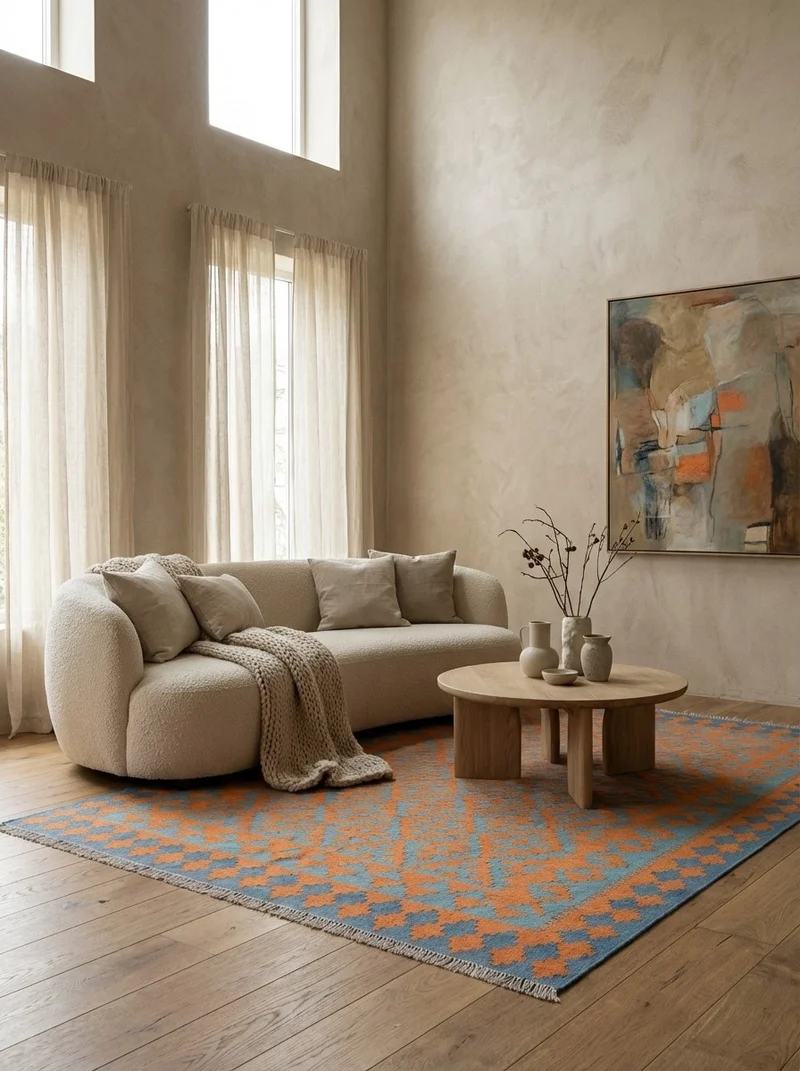 Kelim Gashgai · Handgewebt – Orange, 197x153 cm