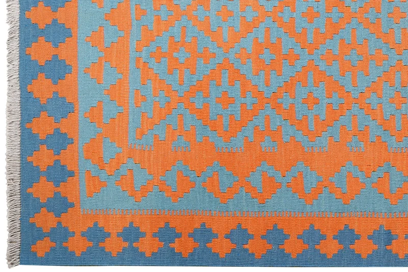 Kelim Gashgai · Handgewebt – Orange, 197x153 cm