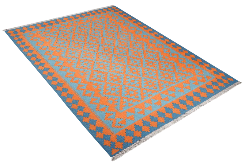 Kelim Gashgai · Handgewebt – Orange, 197x153 cm
