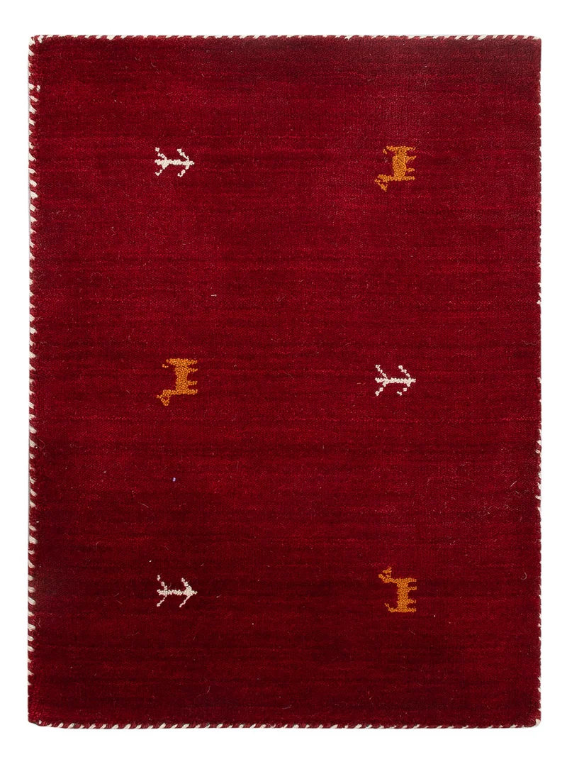 Loribaft Loom Teppich 60x90cm - Wollteppich - rot