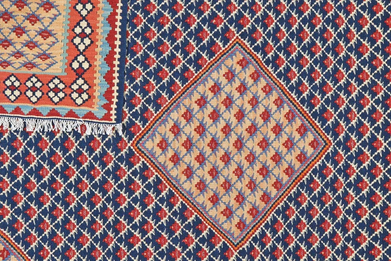 Kelim Senneh · Handgewebt – Blau, 195x152 cm