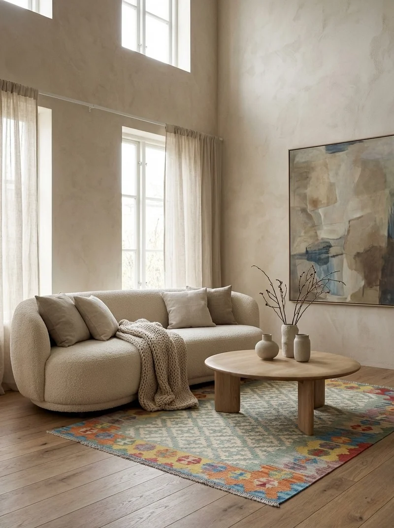 Kelim Gashgai · Handgewebt – Beige, 182x125 cm