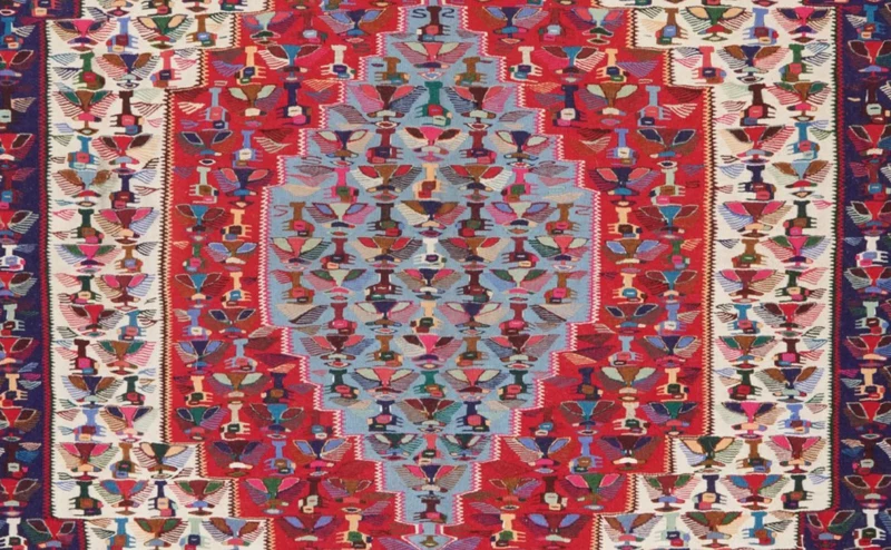 Kelim · Handgewebt – Blau, 289x197 cm