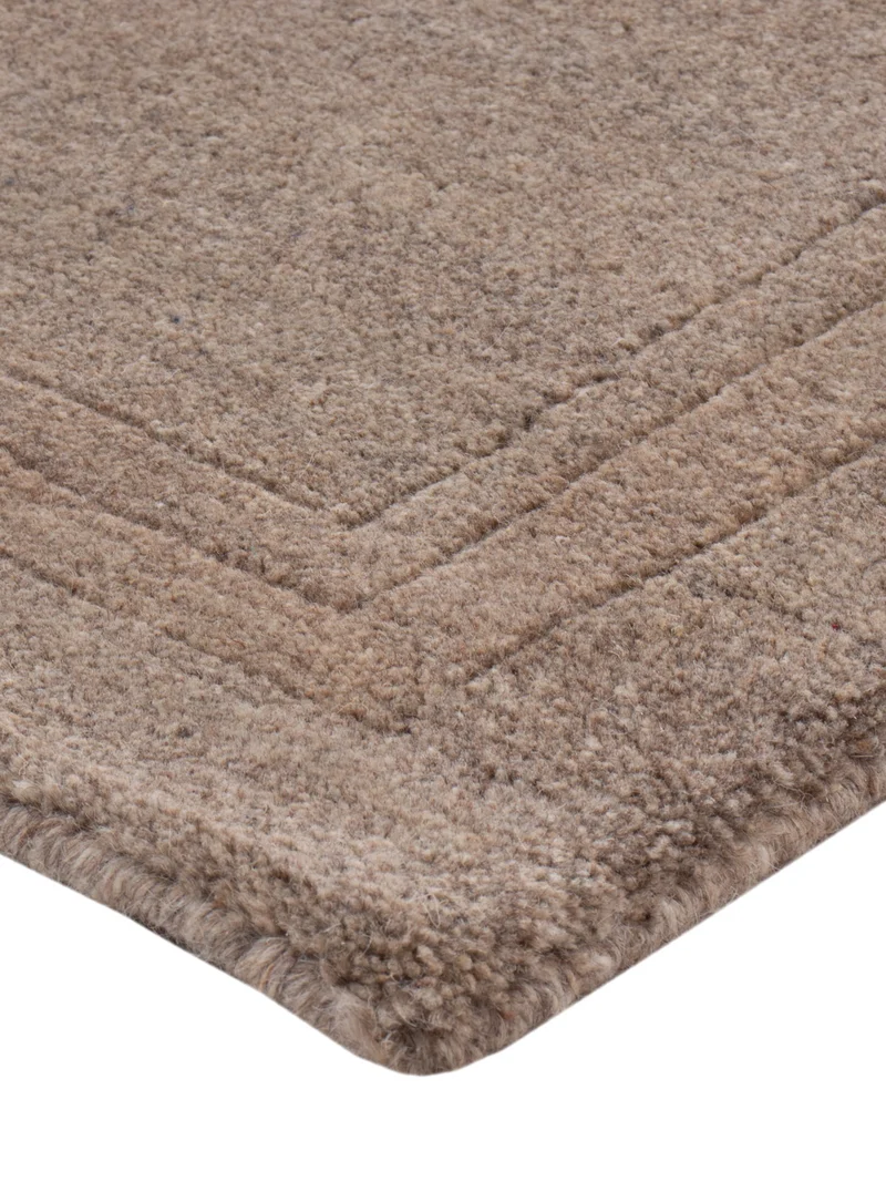 Nepal Teppich 60x90cm - Wollteppich - dunkelbeige