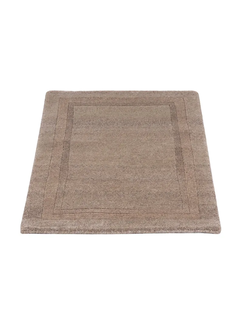 Nepal Teppich 60x90cm - Wollteppich - dunkelbeige