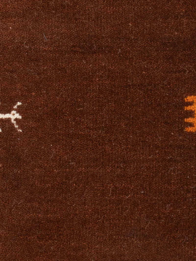 Loribaft Loom Teppich 60x90cm - Wollteppich - dunkelbraun
