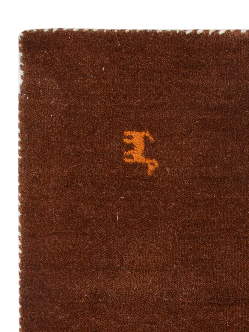 Loribaft Loom Teppich 60x90cm - Wollteppich - dunkelbraun