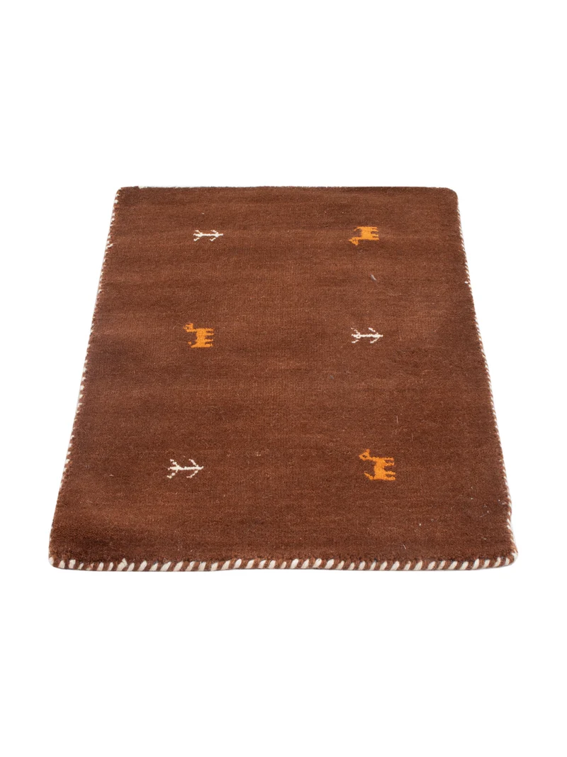Loribaft Loom Teppich 60x90cm - Wollteppich - dunkelbraun