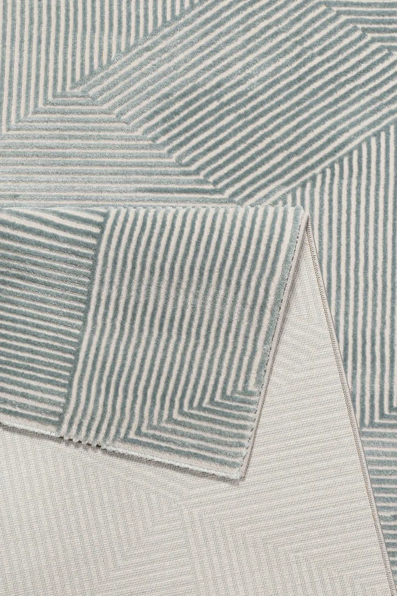 Esprit Teppich Grün Grau Kurzflor "Velvet Groove"