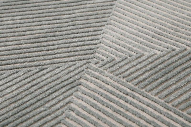 Esprit Teppich Grün Grau Kurzflor "Velvet Groove"
