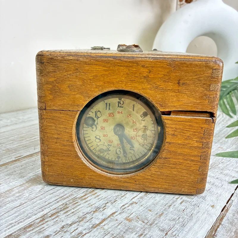Antike Taubenuhr Holzkasten Mechanisch Brieftaubenuhr Dekoration Sammlerstück