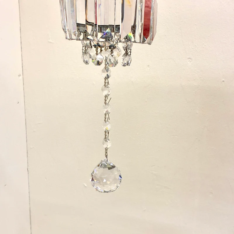 Kronleuchter Deckenlampe Chrom Glas Prismenbehang Pendelleuchte Lampe