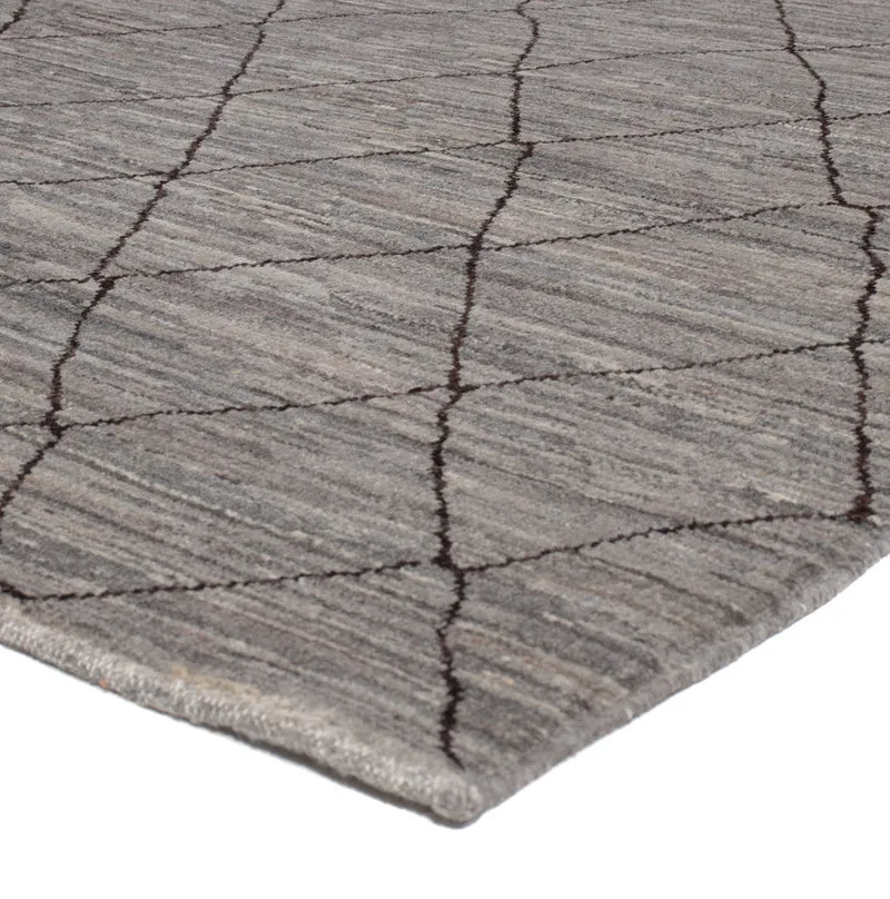 Berber Teppich 205x300cm - Wollteppich - dunkelgrau