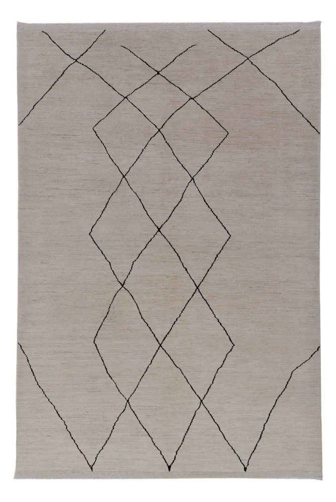 Berber Teppich 205x297cm - Wollteppich - hellgrau