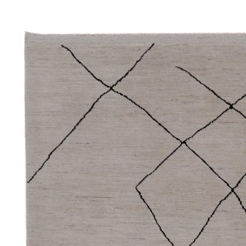 Berber Teppich 205x297cm - Wollteppich - hellgrau