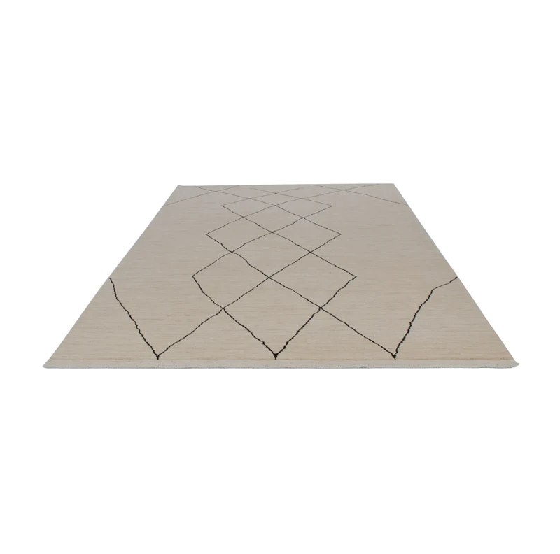 Berber Teppich 205x297cm - Wollteppich - hellgrau