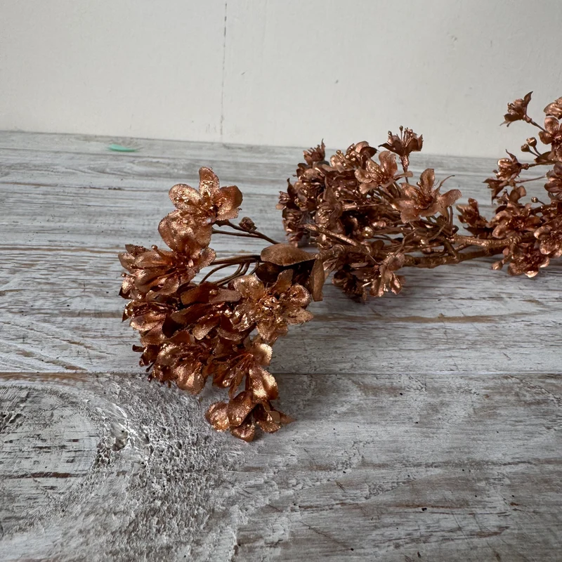 Künstliche Zweigblume Dekoblume Kupferfarben Deko