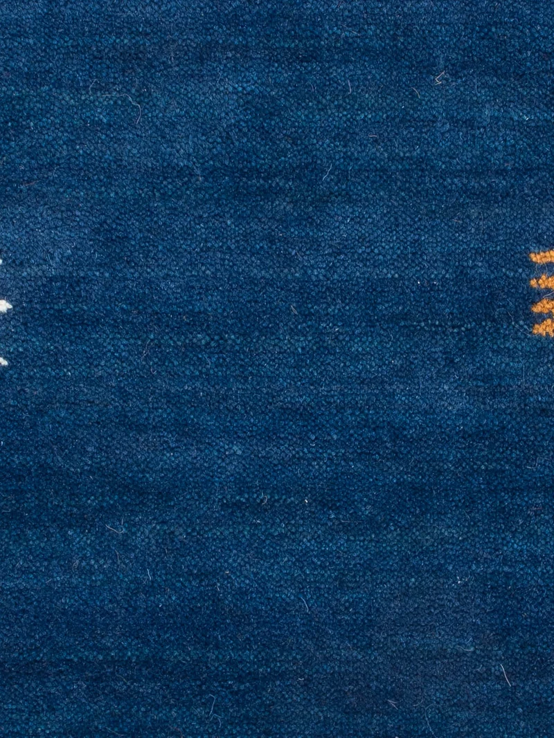 Loribaft Loom Teppich 60x90cm - Wollteppich - blau