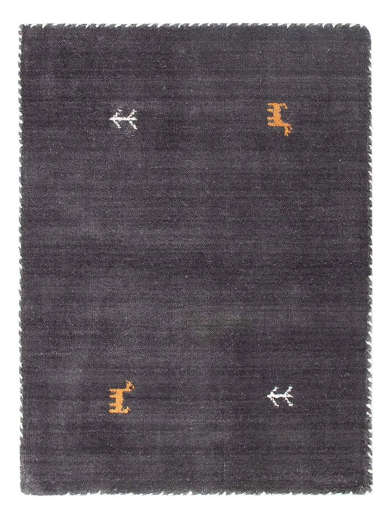 Loribaft Loom Teppich 60x90cm - Wollteppich - dunkelgrau