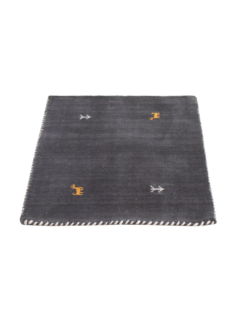 Loribaft Loom Teppich 60x90cm - Wollteppich - dunkelgrau