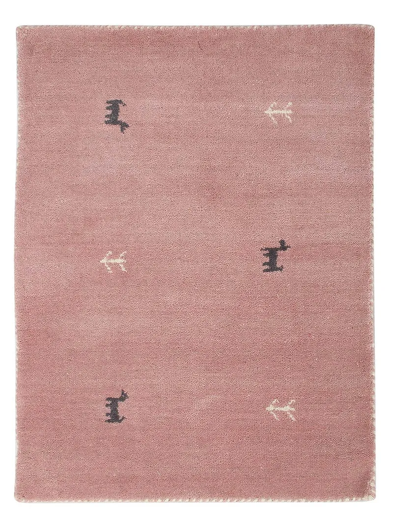 Loribaft Loom Teppich 60x90cm - Wollteppich - rosa