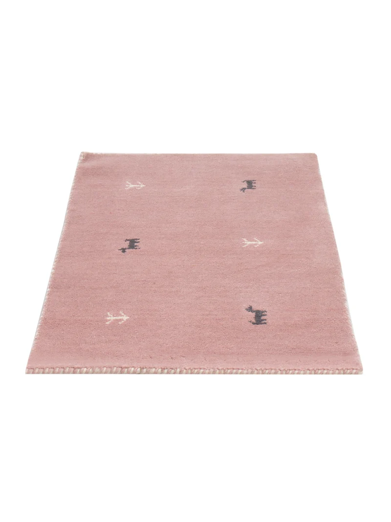 Loribaft Loom Teppich 60x90cm - Wollteppich - rosa