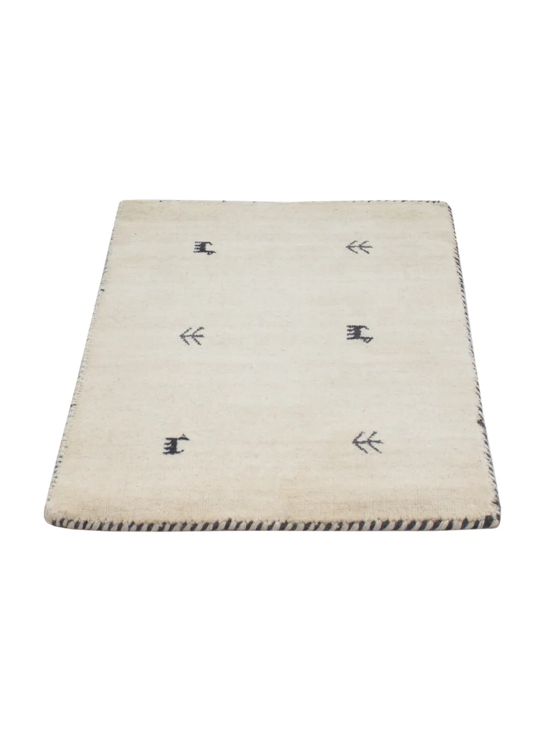Loribaft Loom Teppich 60x90cm - Wollteppich - naturweiß