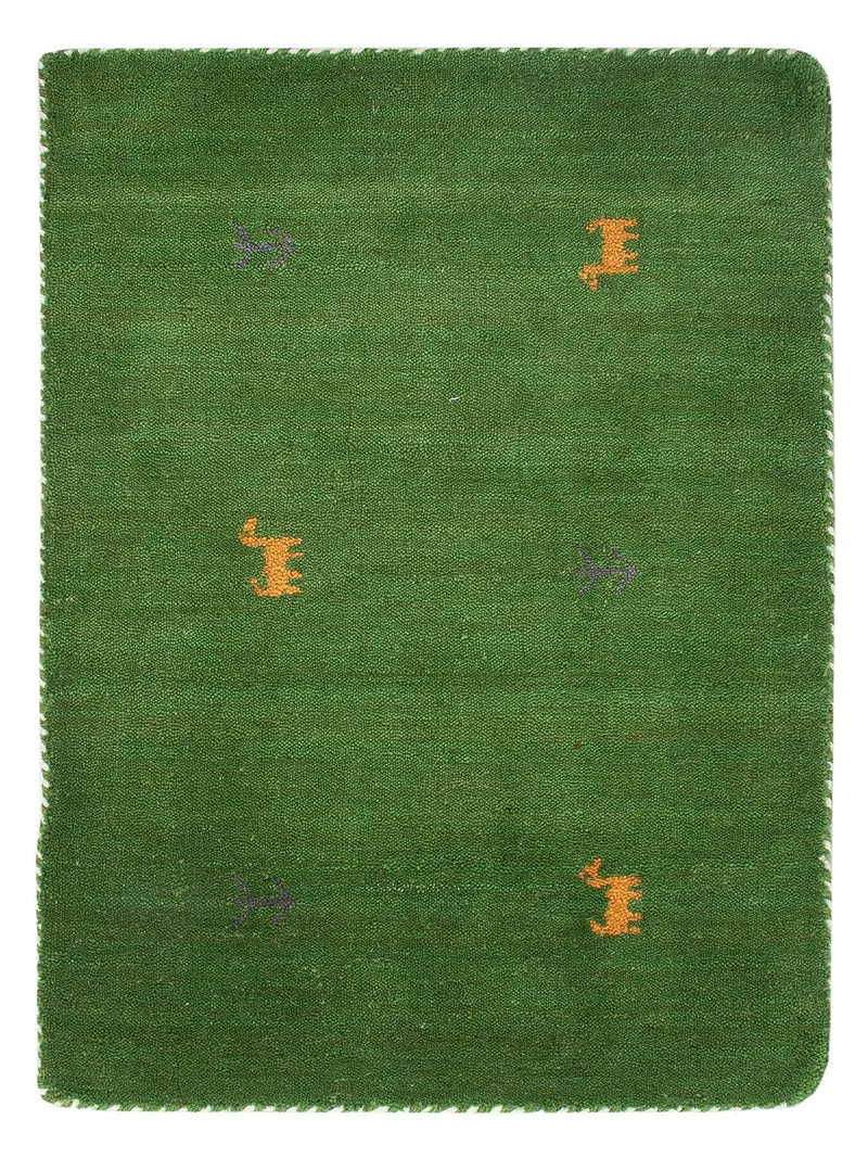 Loribaft Loom Teppich 60x90cm - Wollteppich - grün