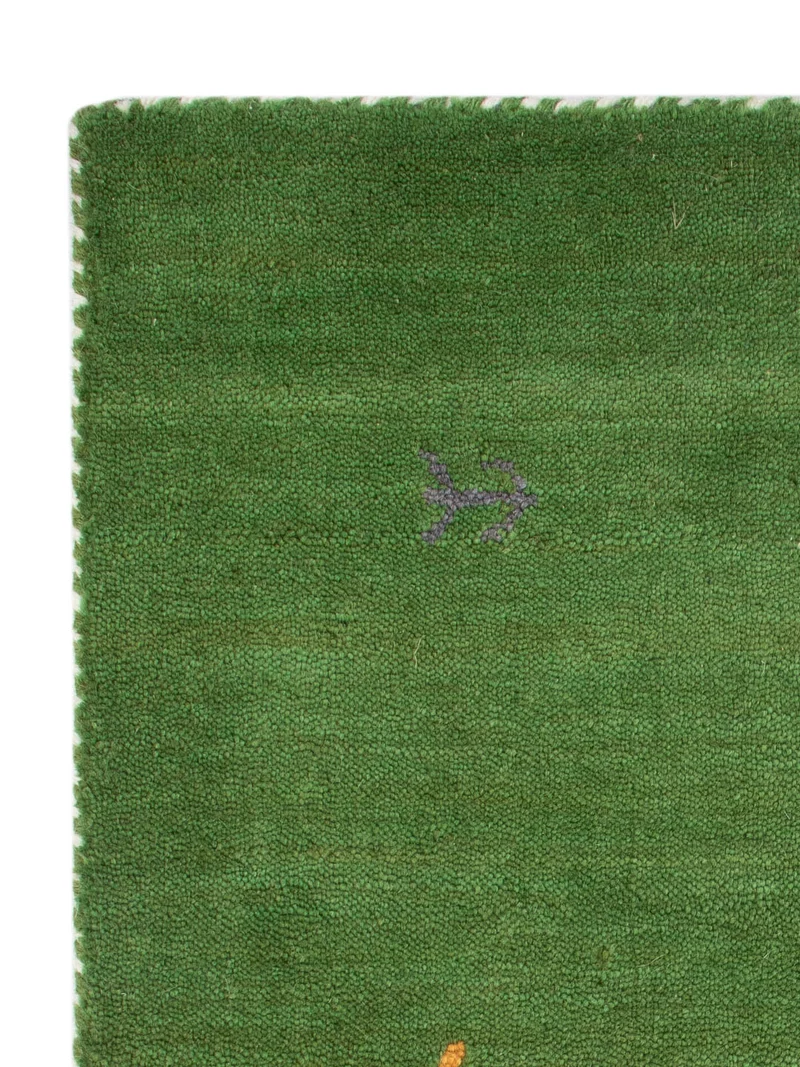 Loribaft Loom Teppich 60x90cm - Wollteppich - grün