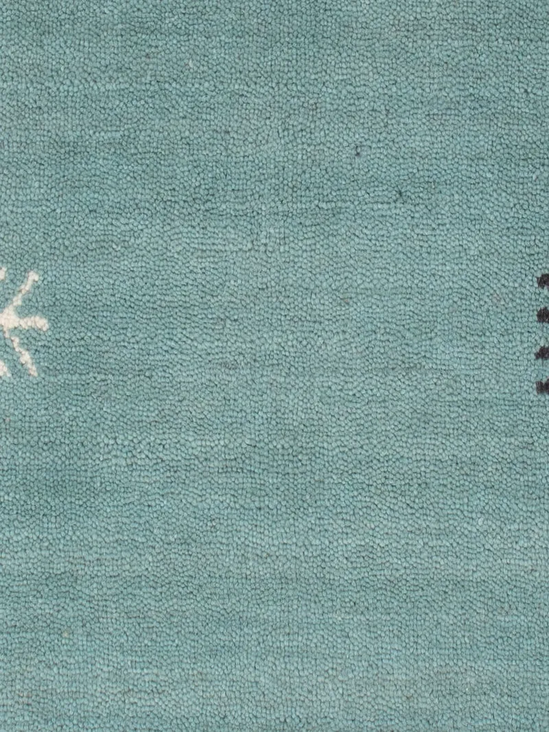 Gabbeh Teppich Softy 60x90cm - Wollteppich - türkis