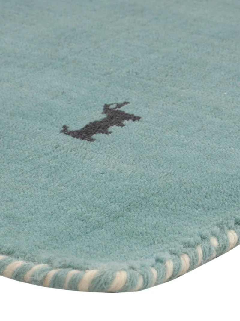 Gabbeh Teppich Softy 60x90cm - Wollteppich - türkis