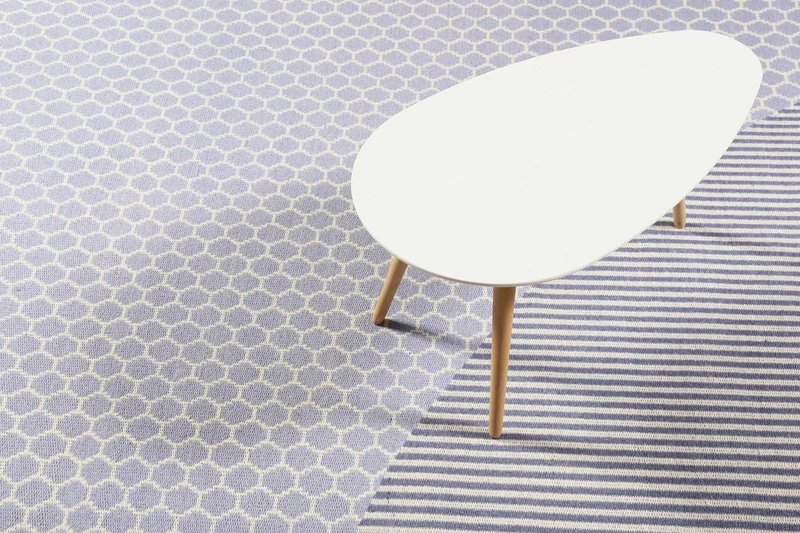 Esprit Kelim Teppich Hellblau aus Wolle "East Atlanta"
