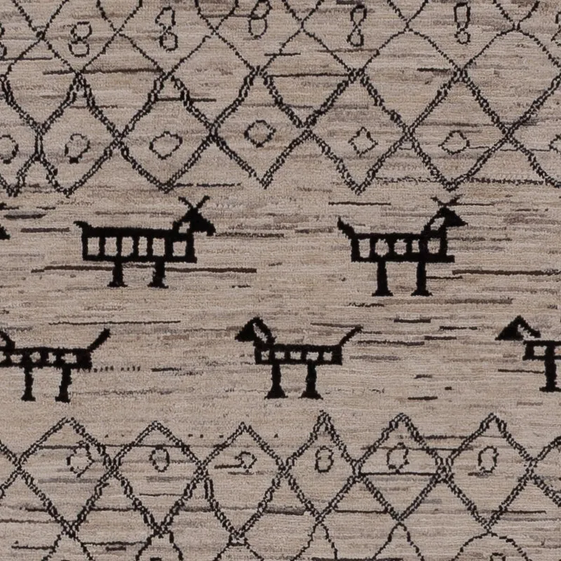 Berber Teppich 201x296cm - Wollteppich - grau
