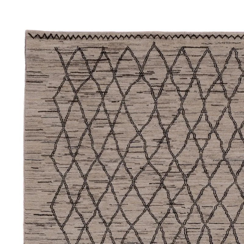Berber Teppich 201x296cm - Wollteppich - grau