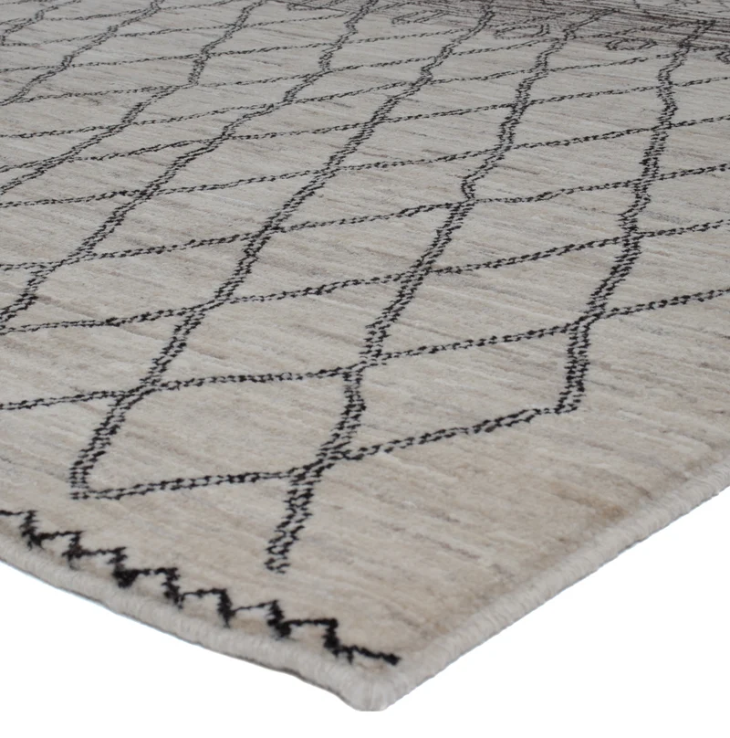 Berber Teppich 201x296cm - Wollteppich - grau