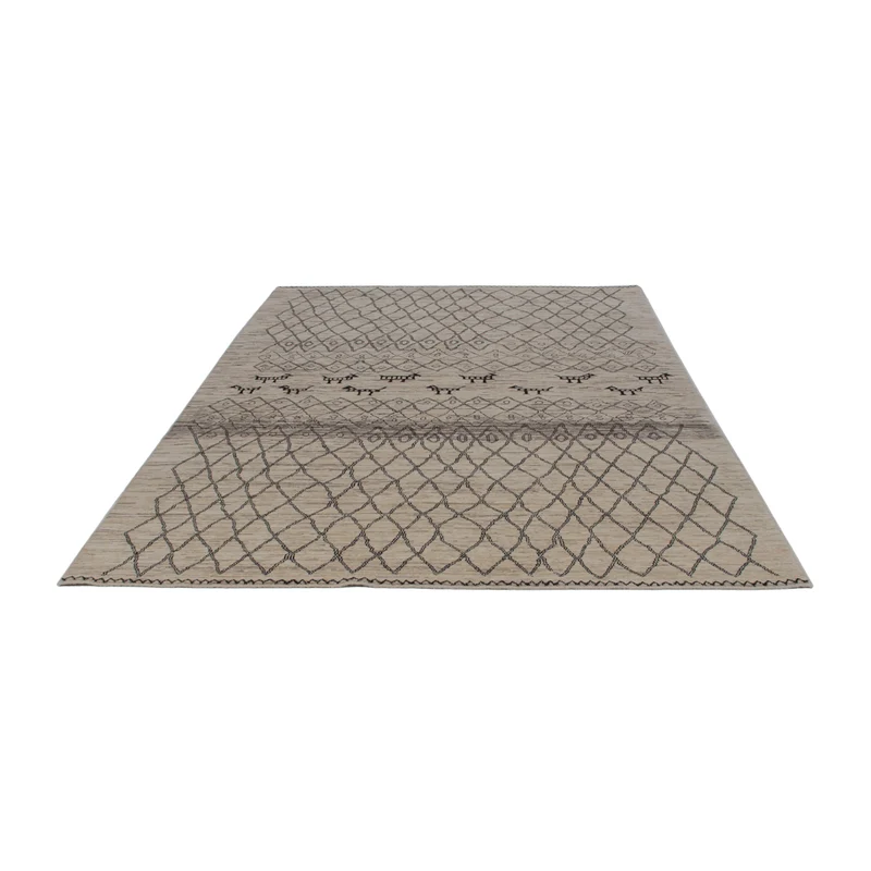 Berber Teppich 201x296cm - Wollteppich - grau