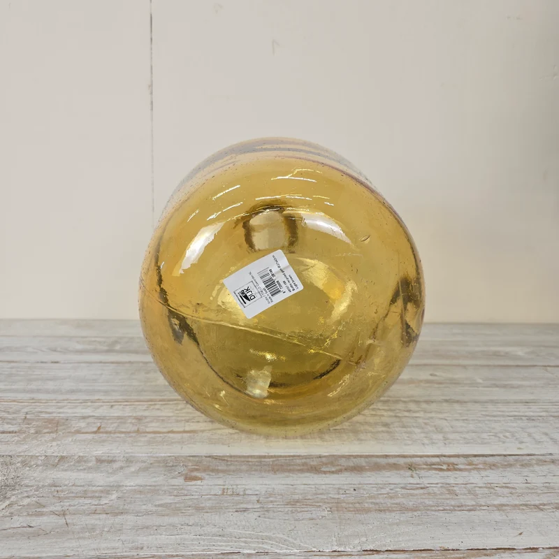 Große Glasvase 42cm Recyceltes Glas Bernstein Glasflasche Deko