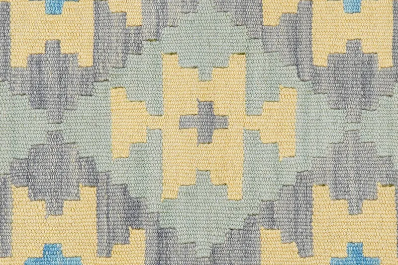 Kelim Gashgai · Handgewebt – Grün, 241x62 cm