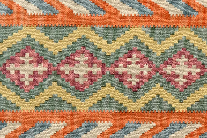 Kelim Gashgai · Handgewebt – Grün, 197x86 cm