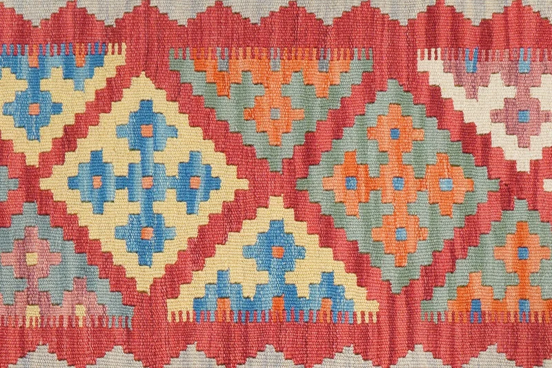 Kelim Gashgai · Handgewebt – Rot, 200x84 cm